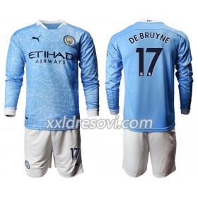 Manchester City Kevin De Bruyne 17 Domaći Dječji Komplet Dresovi za Nogomet 2020-2021 Dugim Rukavima (+ kratke hlače)